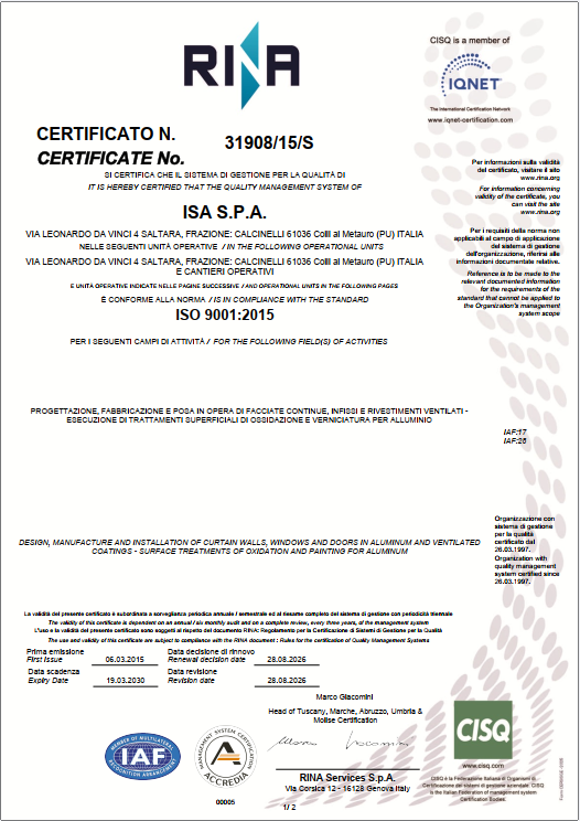 Certificazione RINA 9001:2015
