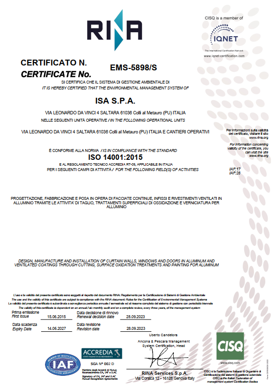 Certificazione RINA 14001:2015